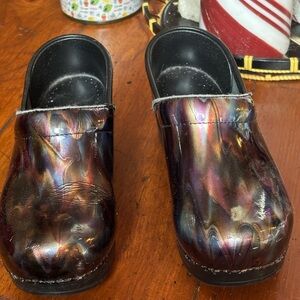 Dansko Iridescent Black Clogs